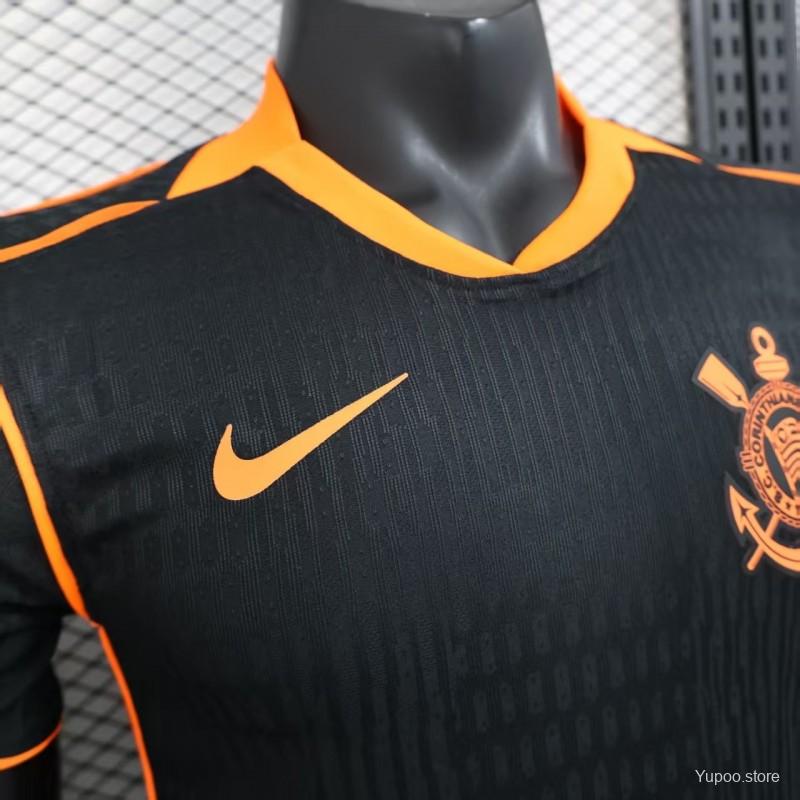 Camisa Nike Corinthians III 2025/26 Jogador Total 90 Masculina Preto e Laranja