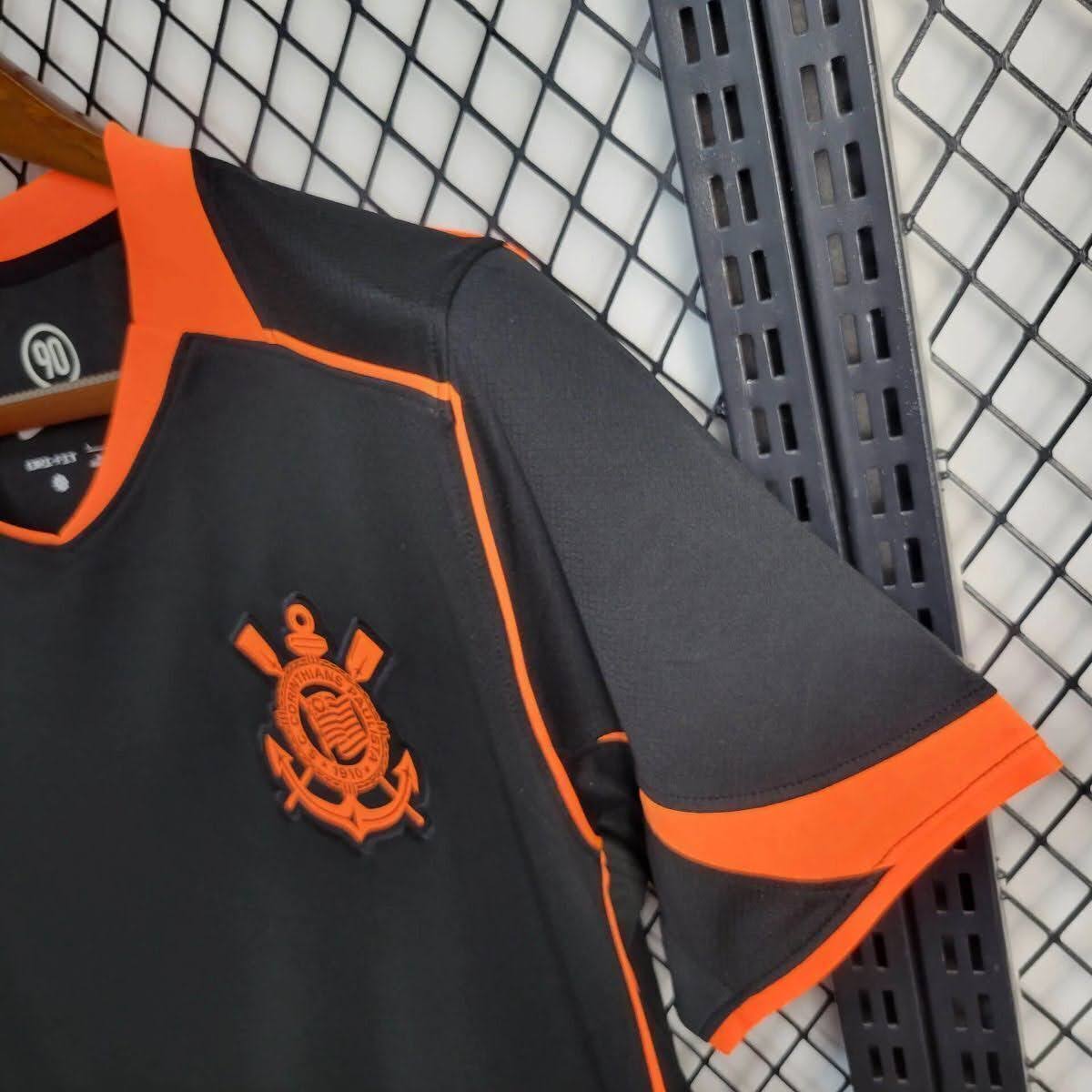 Camisa Nike Corinthians III 2025/26 Torcedor Total 90 Masculina Preto e Laranja