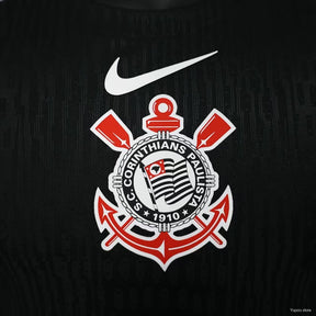 Camisa Corinthians Treino Dry Fit Branco/Preto 2025 Jogador