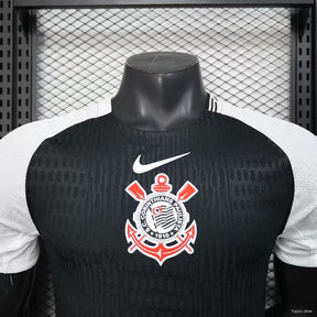 Camisa Corinthians Treino Dry Fit Branco/Preto 2025 Jogador