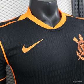 Camisa Nike Corinthians III 2025/26 Jogador Total 90 Masculina Preto e Laranja