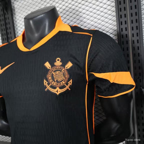 Camisa Nike Corinthians III 2025/26 Jogador Total 90 Masculina Preto e Laranja