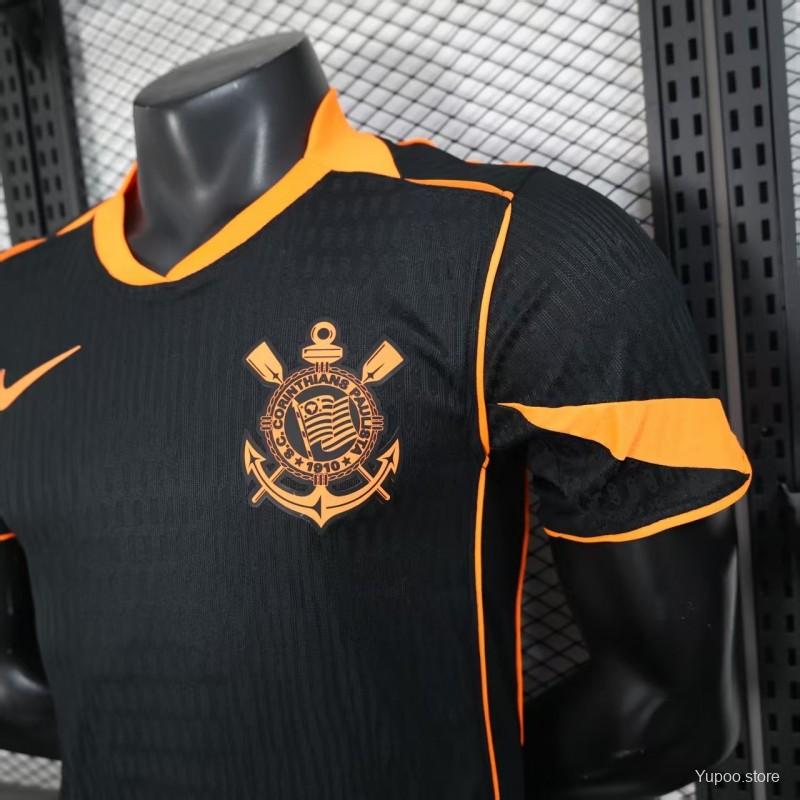 Camisa Nike Corinthians III 2025/26 Jogador Total 90 Masculina Preto e Laranja