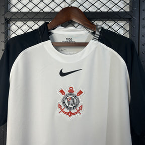 Camisa Corinthians I 25/26 Torcedor Nike Masculina – Branco e Preto